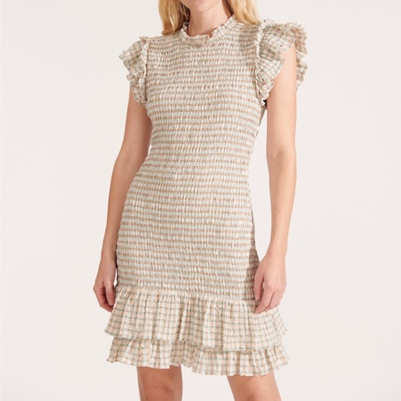 Veronica Beard Dress Smocked Ruffles Short $495 - Picture 11 of 13